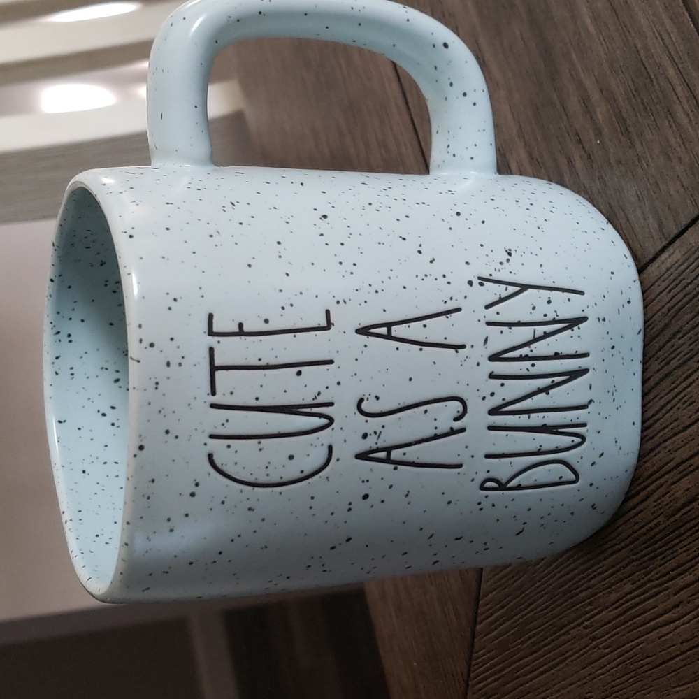 Rae Dunn Cute as a Bunny Light Blue Speckled Ceramic Mug - Home Dining